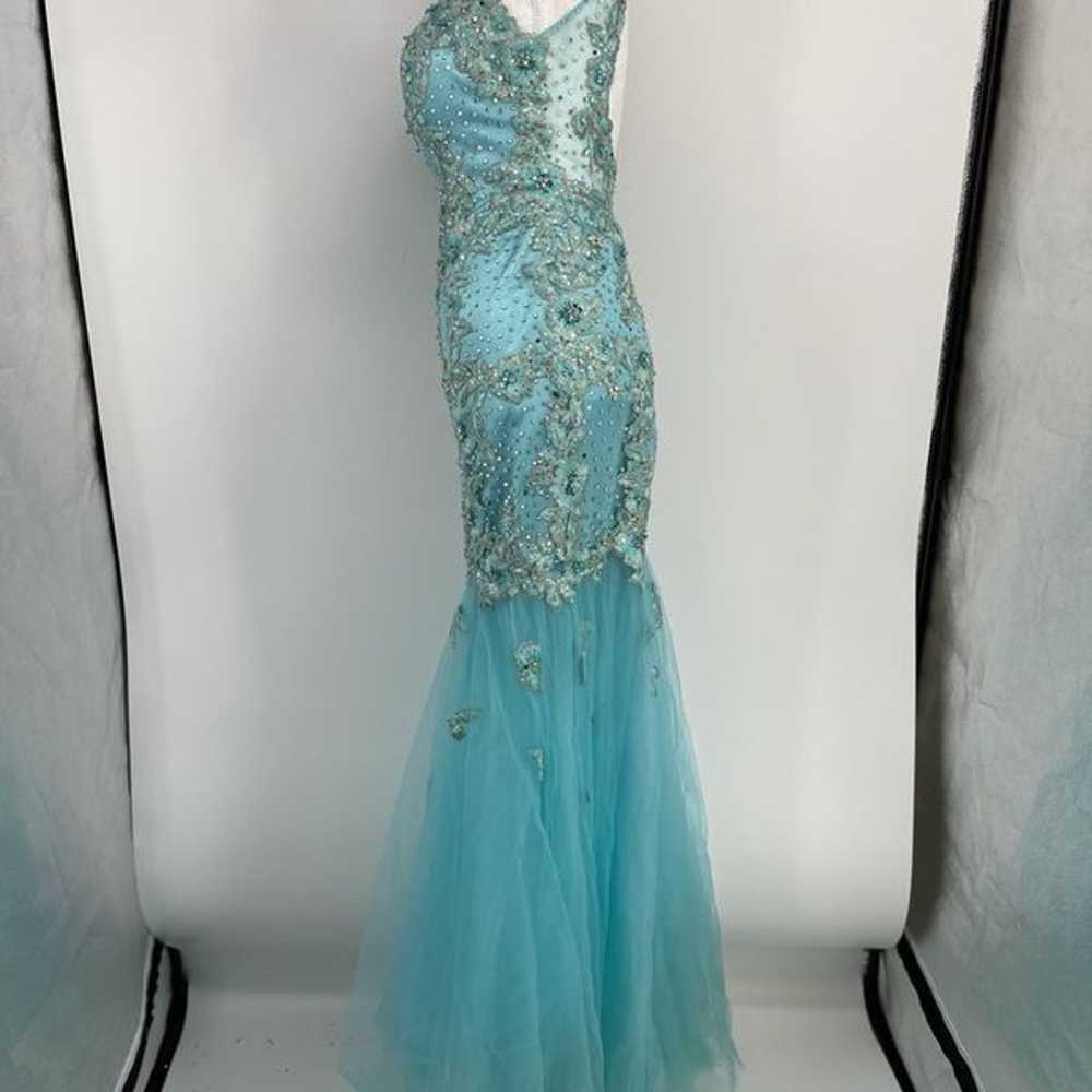 Madison James lace and sequin halter evening gown - image 8