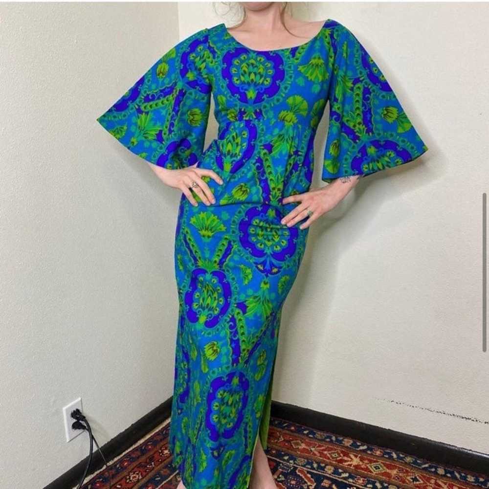 70s psychedelic maxi dress - image 2