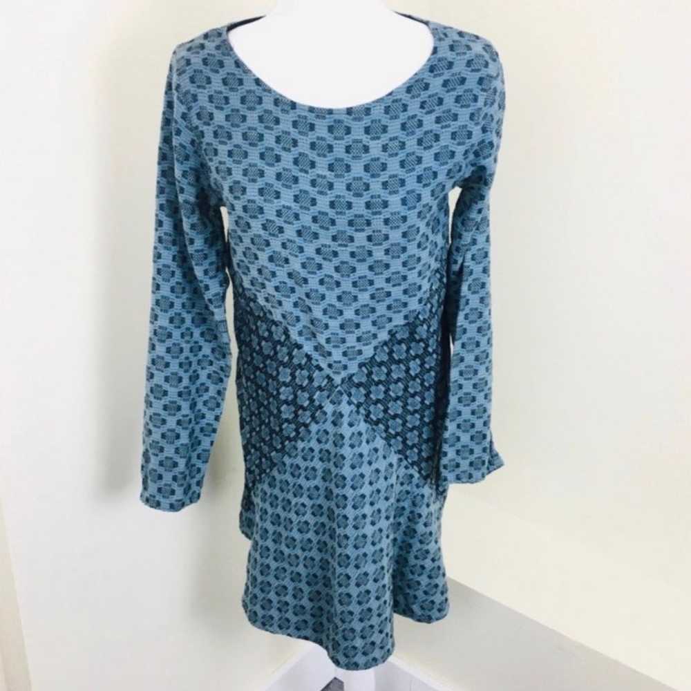 ace&jig Court Dress Blue Jacquard Long Sleeve  A … - image 2
