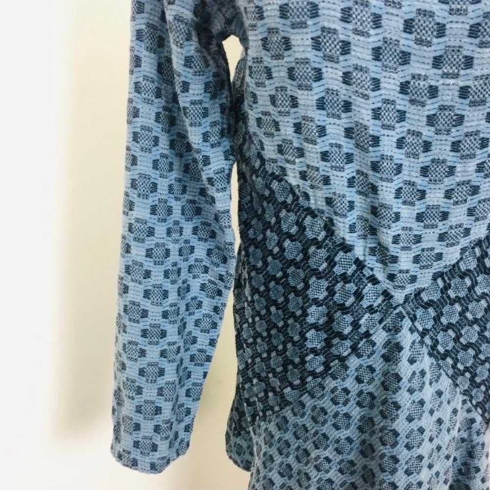 ace&jig Court Dress Blue Jacquard Long Sleeve  A … - image 4