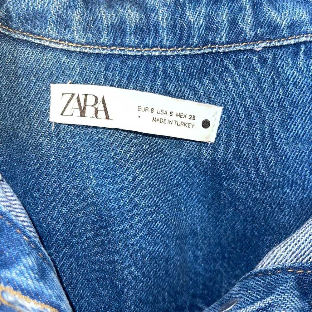 ZARA Blogger Favorite Denim Button Front Mini Dre… - image 12