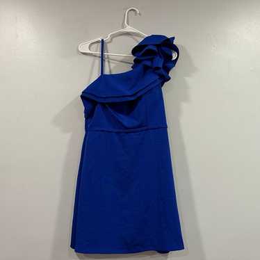 Mac Duggal 55286 One Shoulder Ruffle Mini Dress B… - image 1