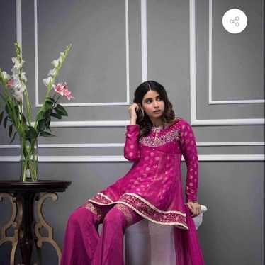 Pakistani designer outfit Phatyma Khan medium pink - image 1