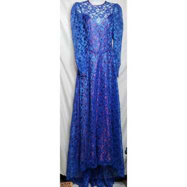 Vintage Dance Allure Blue Lace Formal Dress Purpl… - image 1