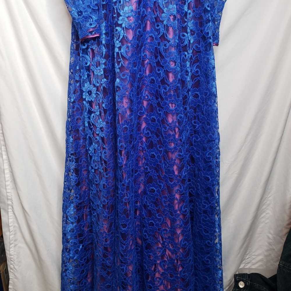 Vintage Dance Allure Blue Lace Formal Dress Purpl… - image 4
