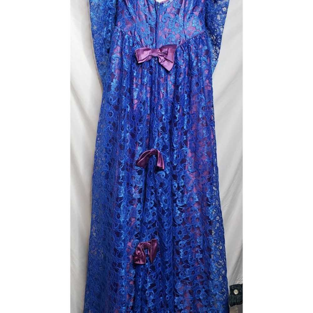 Vintage Dance Allure Blue Lace Formal Dress Purpl… - image 8