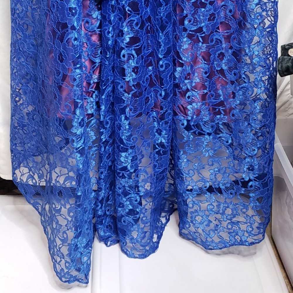 Vintage Dance Allure Blue Lace Formal Dress Purpl… - image 9