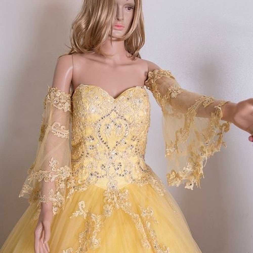 Quinceanera yellow dress - image 3