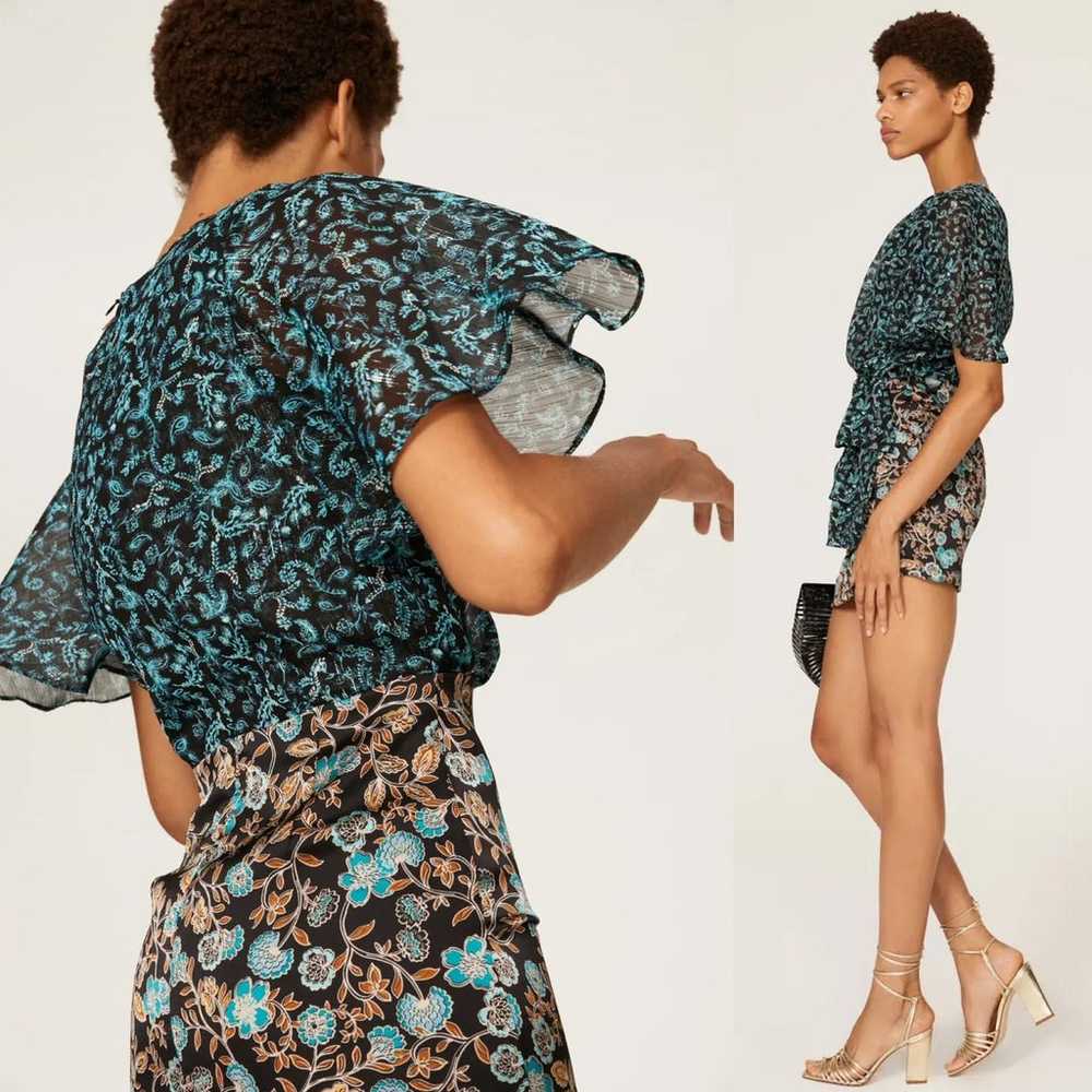 $330 MISA Talia Dress L Butterfly Sleeve Ruffle S… - image 3