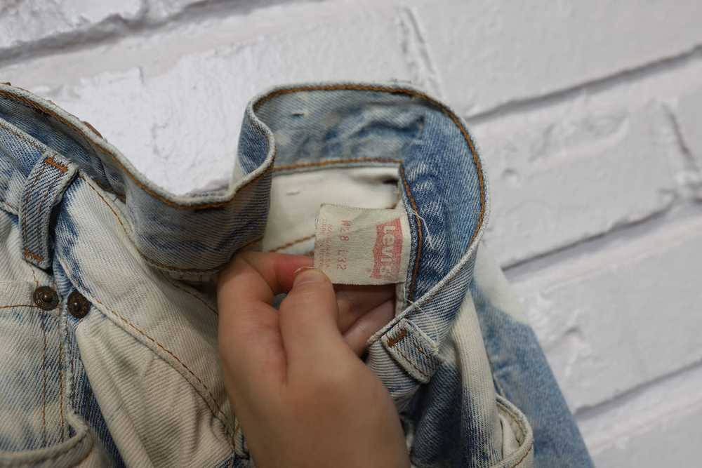 90s levis 511 distressed and crochet patch jeans … - image 4