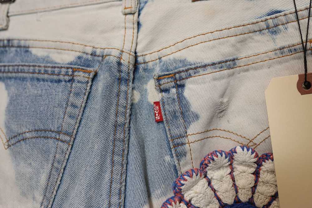 90s levis 511 distressed and crochet patch jeans … - image 7