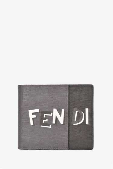 Fendi Grey/Black Leather Vitello Elite Century Sha