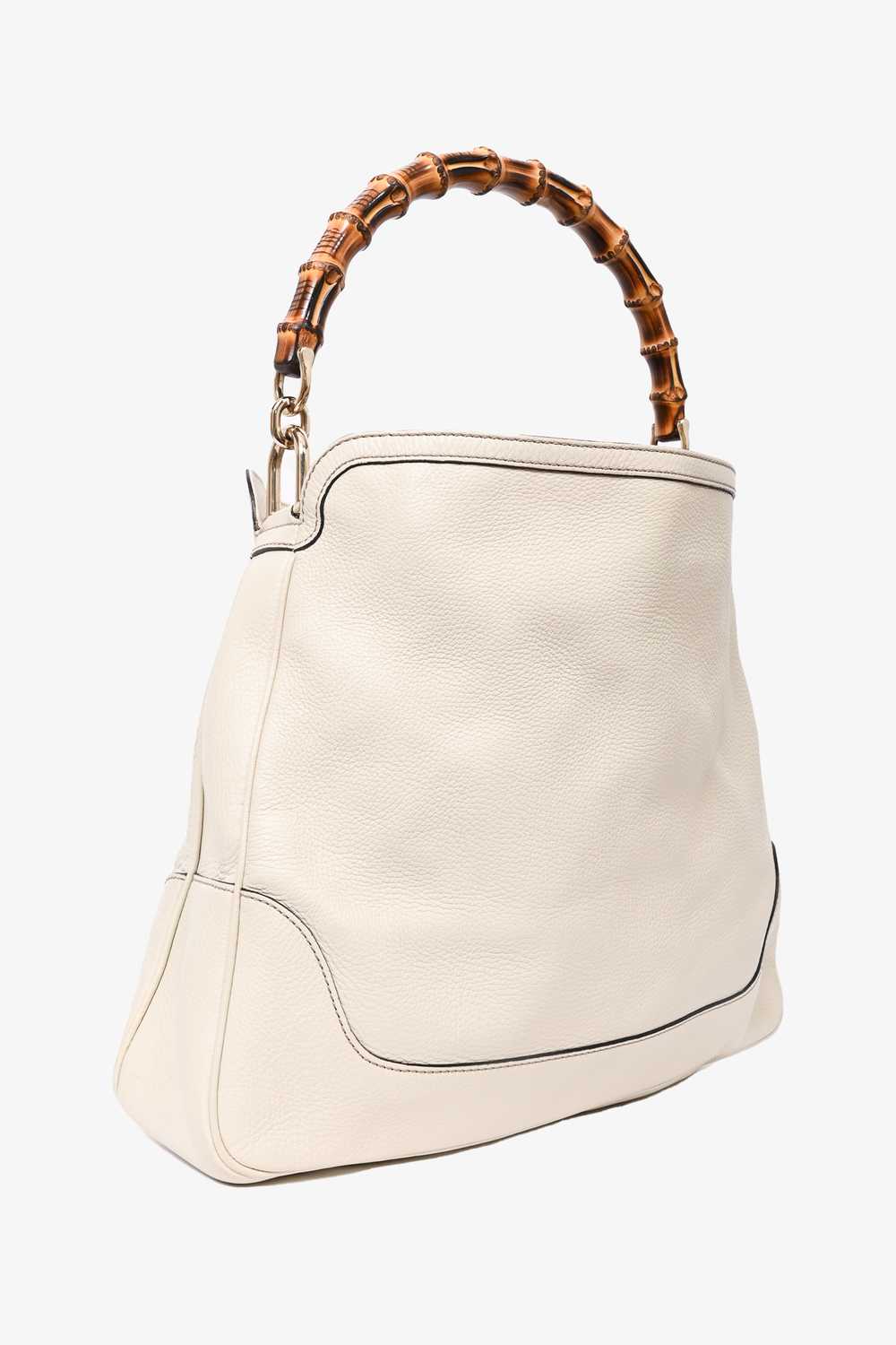 Gucci Cream Leather Bamboo 'Diana' Large Tote - image 3