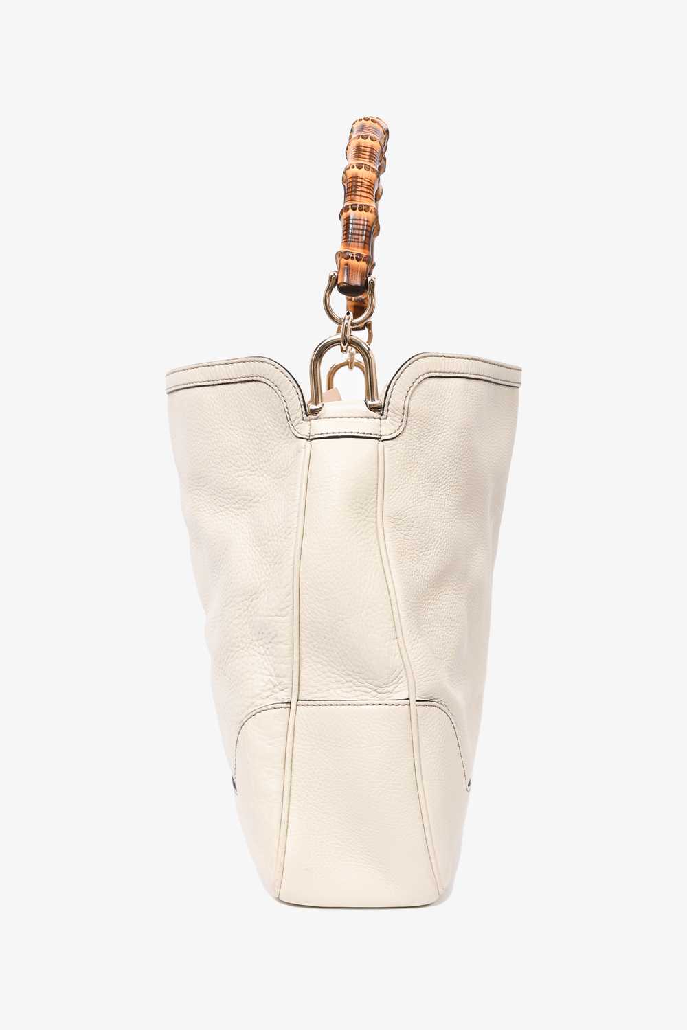 Gucci Cream Leather Bamboo 'Diana' Large Tote - image 4