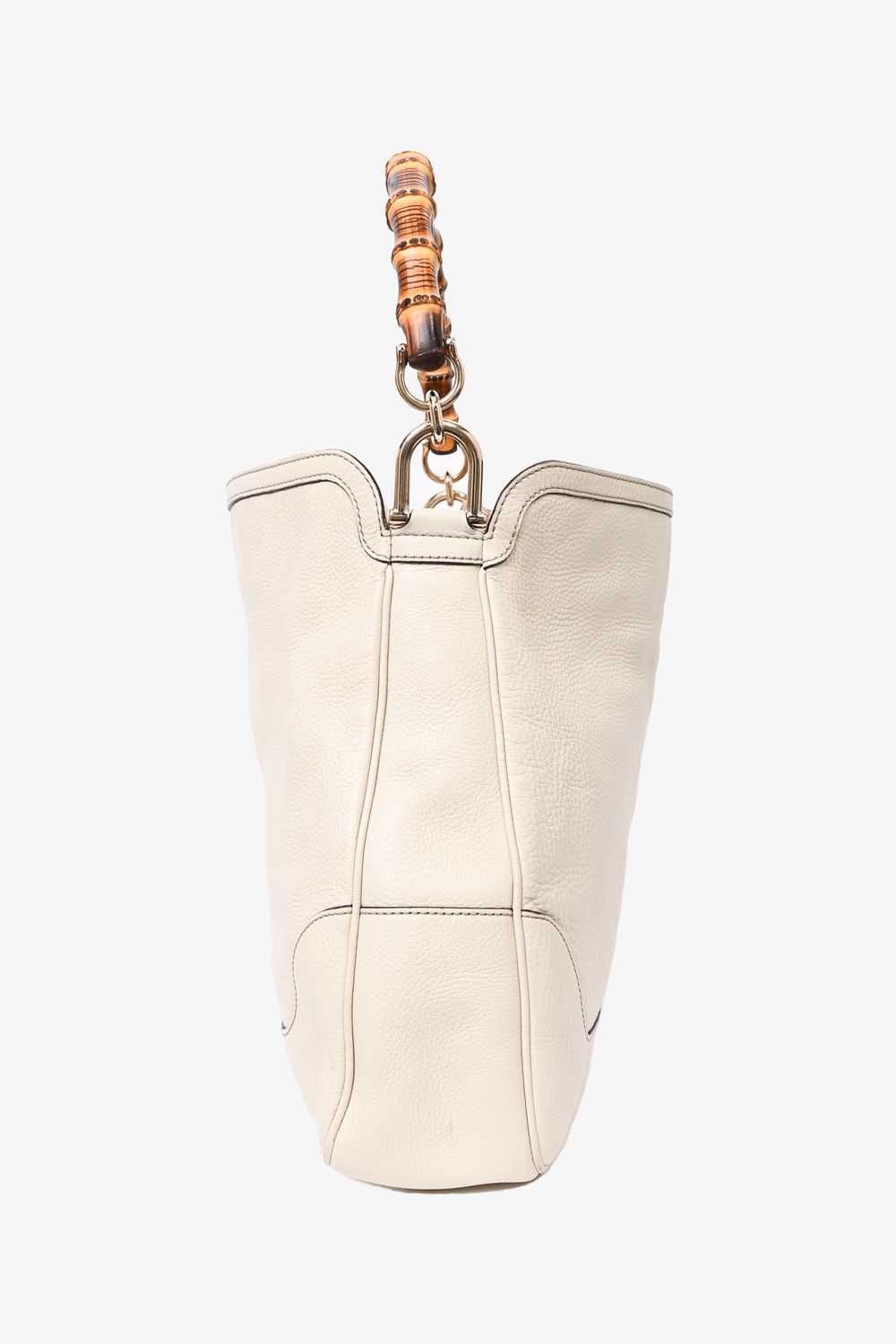 Gucci Cream Leather Bamboo 'Diana' Large Tote - image 5