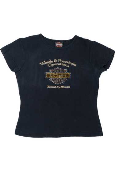 Vintage Y2K Bedazzled Harley Davidson Baby T-Shirt