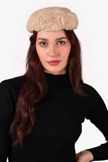 Vintage Beige Rabbit Fur Hat - image 1