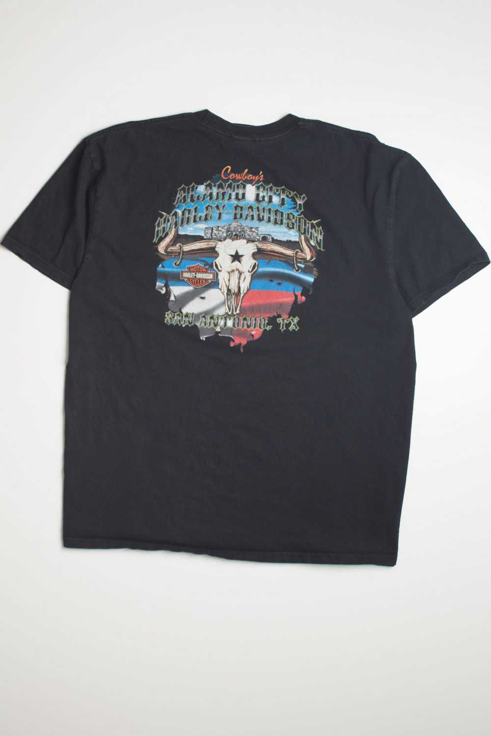 Alamo City Longhorn Skull Harley Davidson T-Shirt - image 3