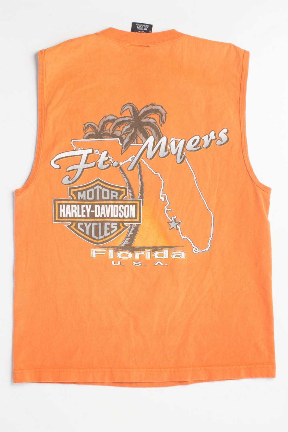 Vintage Ft. Meyers Sleeveless Harley Davidson T-S… - image 3