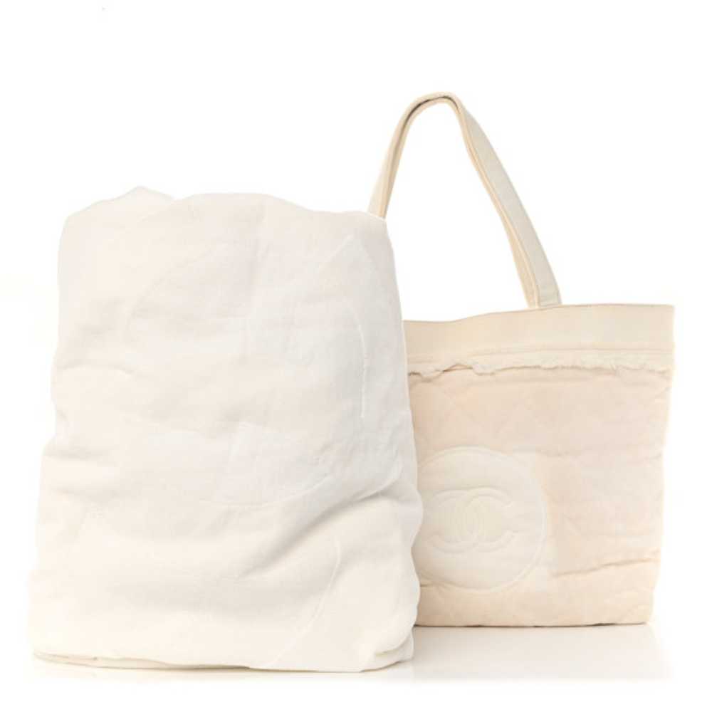 CHANEL Terry Cotton CC Beach Tote Towel Set Ivory - image 1