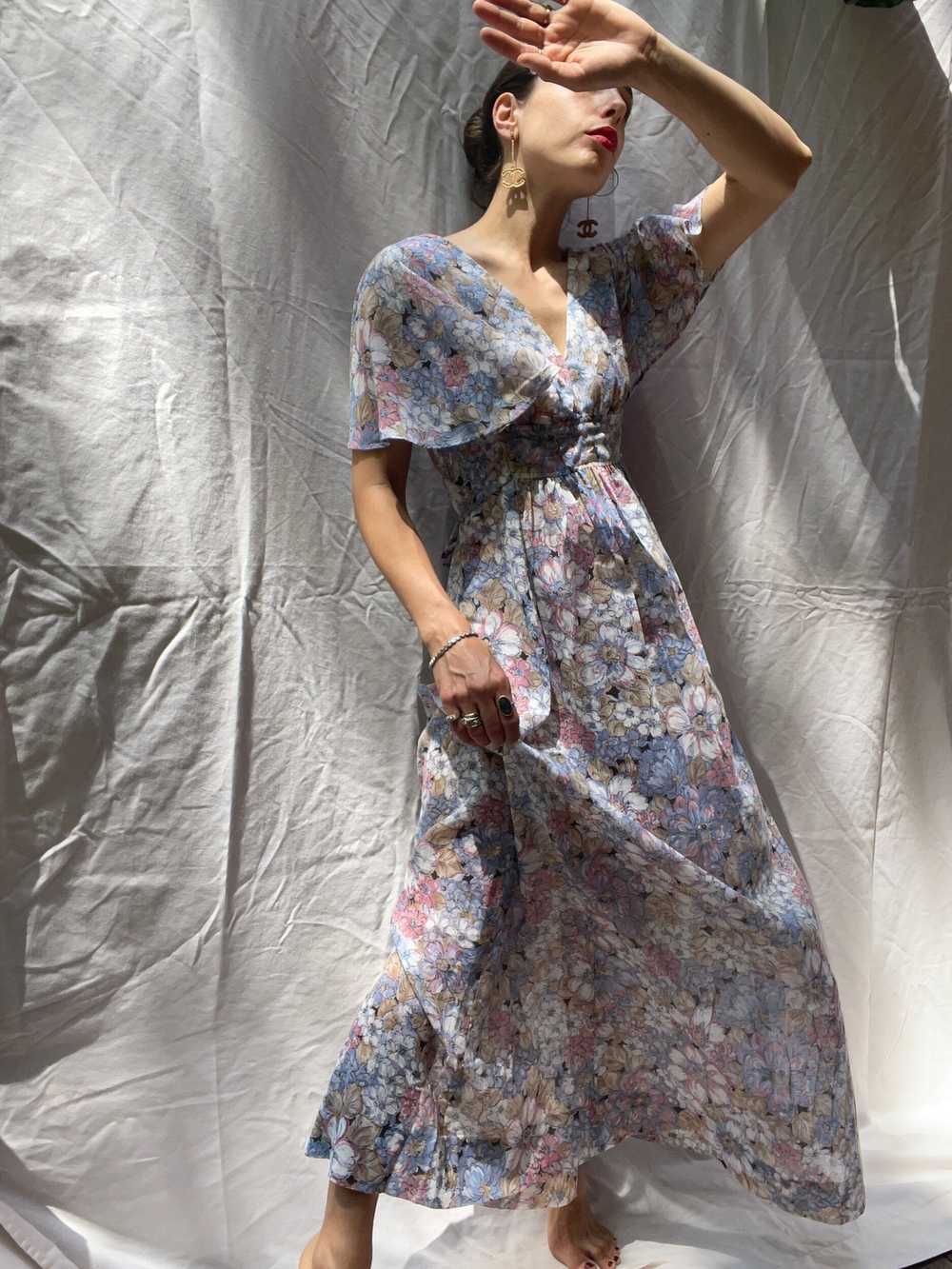 70s floral maxi dress - image 2