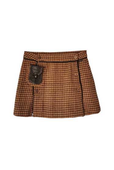 Wool mini skirt - Checked and wool mini skirt Mad… - image 1