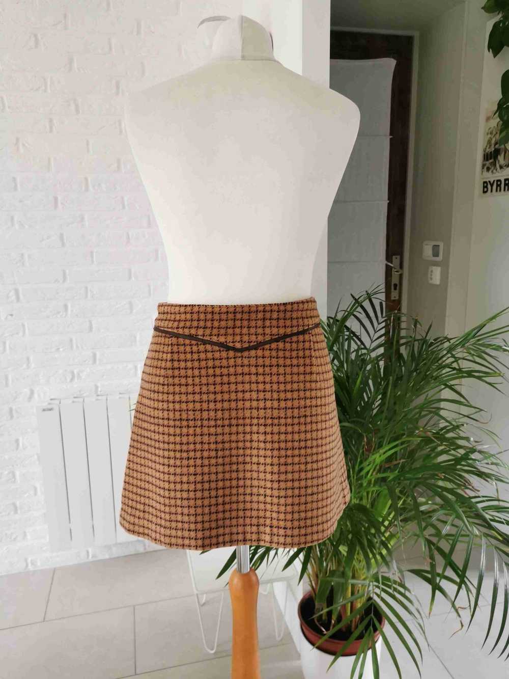 Wool mini skirt - Checked and wool mini skirt Mad… - image 3