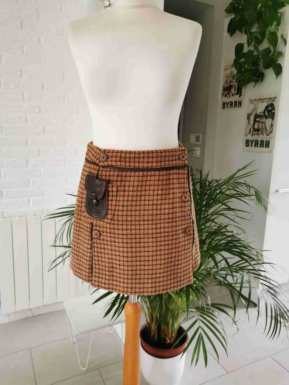Wool mini skirt - Checked and wool mini skirt Mad… - image 4