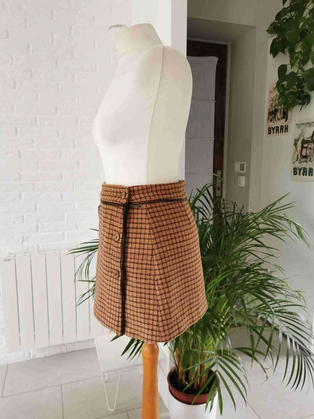 Wool mini skirt - Checked and wool mini skirt Mad… - image 5