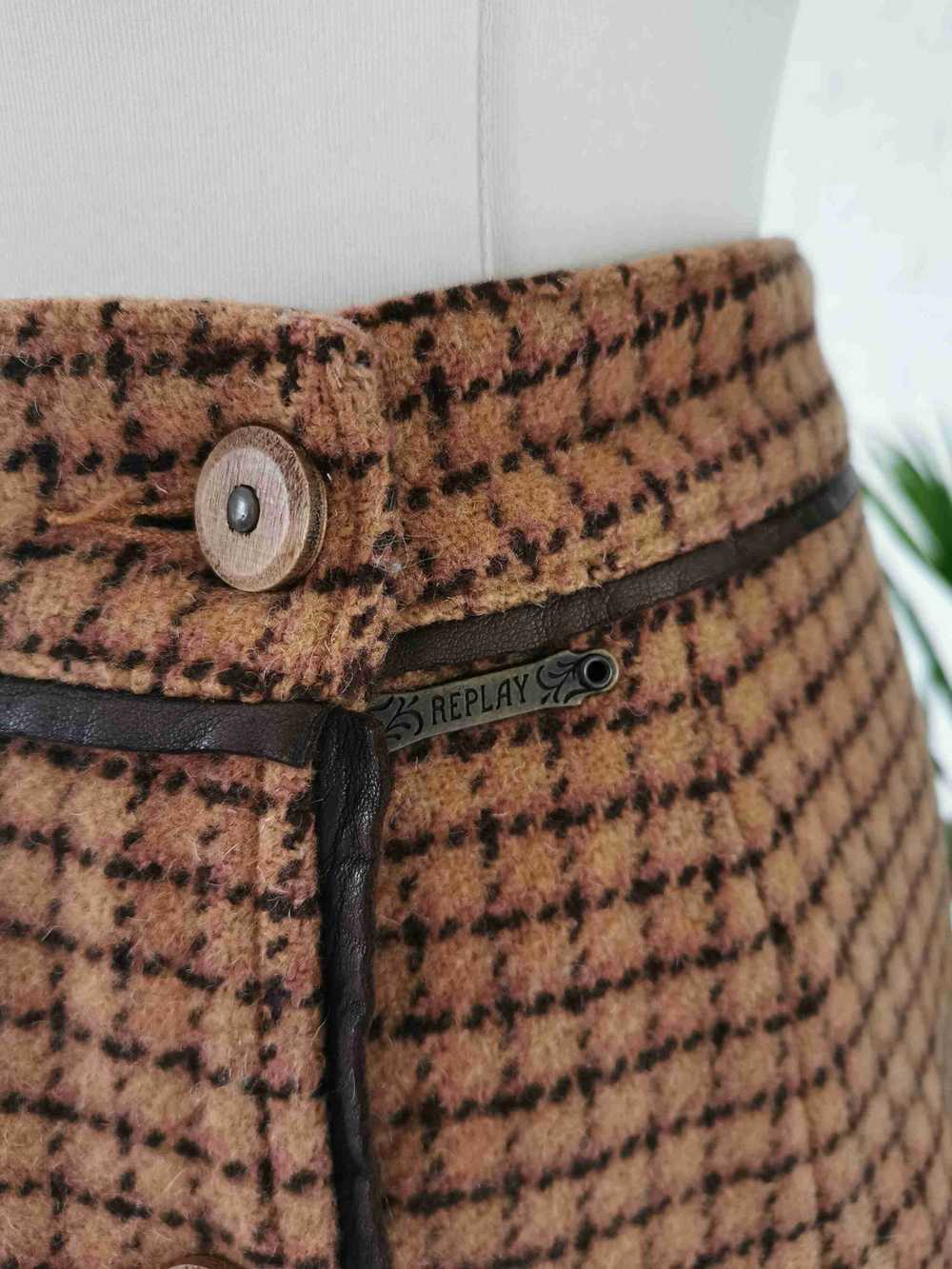 Wool mini skirt - Checked and wool mini skirt Mad… - image 7