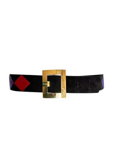Celine belt - Céline leather belt, in black suede 