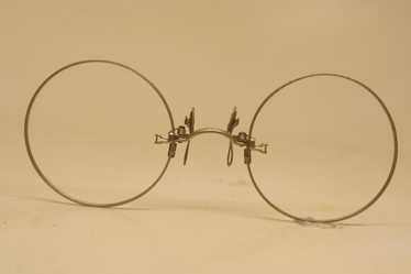 Antique Silver Hard Bridge Pince Nez Eyeglasses