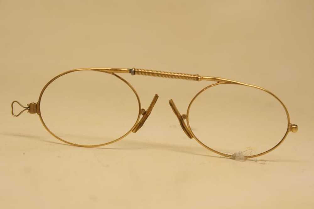 Antique Gold Astig Pince Nez Eyeglasses - image 1