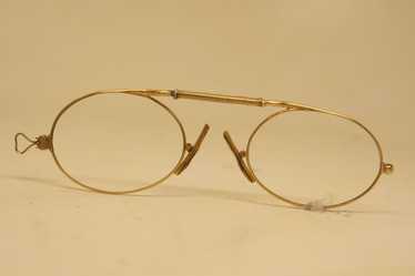 Antique Gold Astig Pince Nez Eyeglasses - image 1