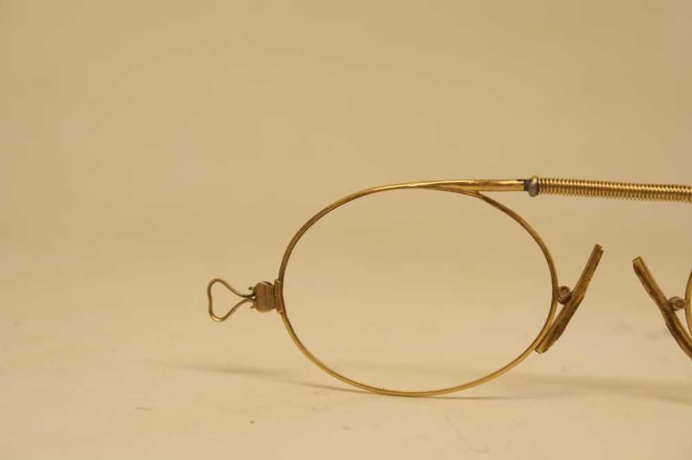 Antique Gold Astig Pince Nez Eyeglasses - image 3