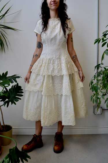 Fifties Tea Length Wedding Dress - image 1