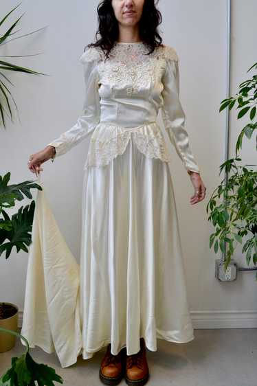 Ivory Liquid Satin Wedding Gown