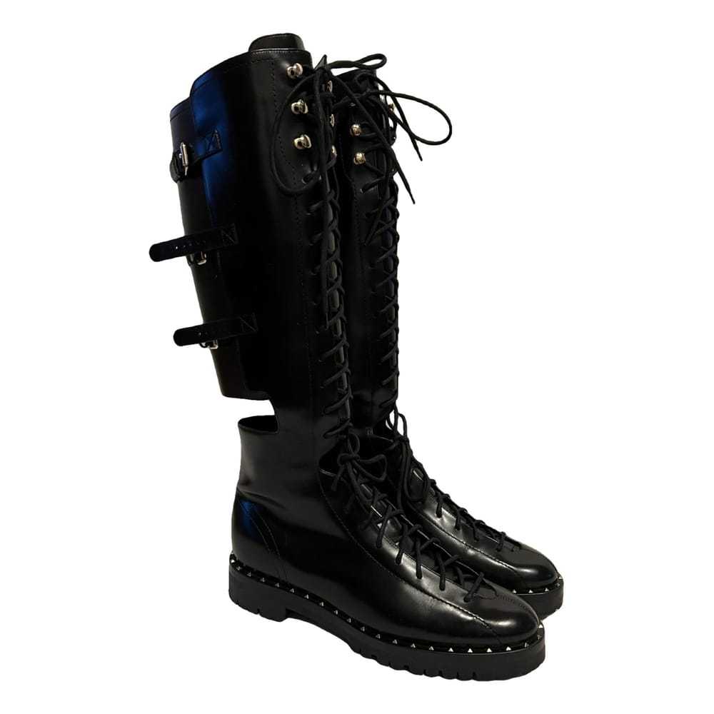 Valentino Garavani Rockstud leather biker boots - image 1