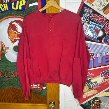 Vintage USA Olympic Button Up Pullover Red Shirt … - image 1