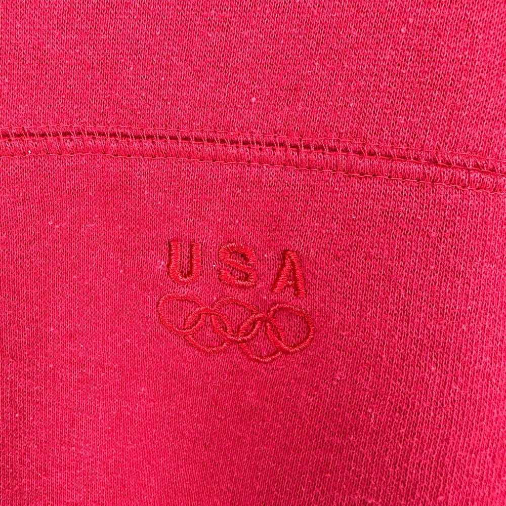 Vintage USA Olympic Button Up Pullover Red Shirt … - image 3