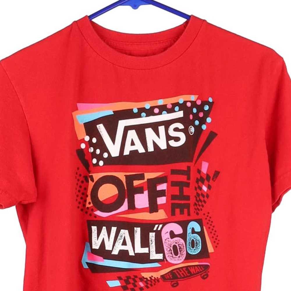 Age 10-12 Vans Spellout T-Shirt - Medium Red Cott… - image 3