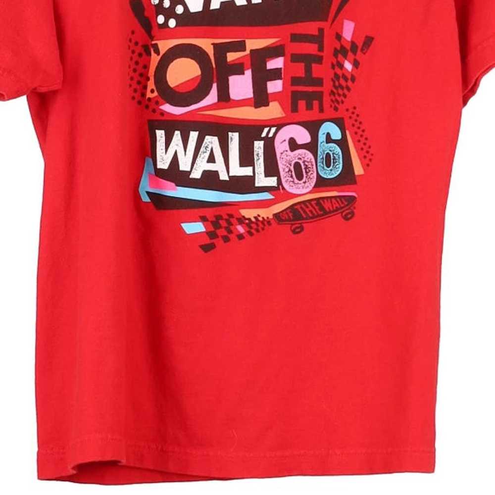 Age 10-12 Vans Spellout T-Shirt - Medium Red Cott… - image 4