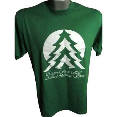 Vintage T-Shirt Large Mens 1980s LARGE Green Roge… - image 1