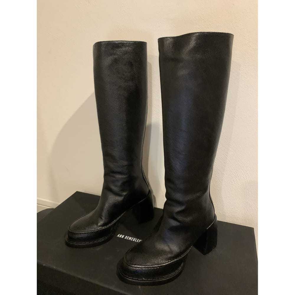 Ann Demeulemeester Leather riding boots - image 2