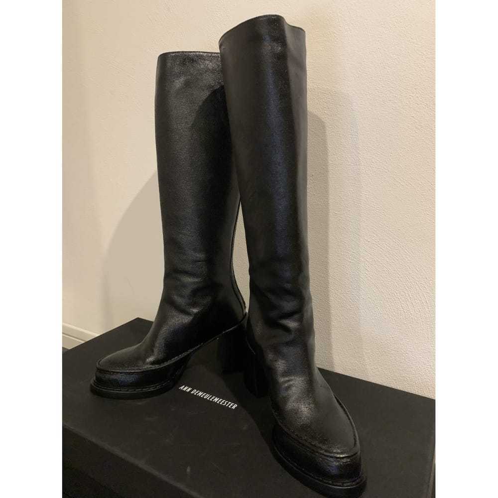 Ann Demeulemeester Leather riding boots - image 4