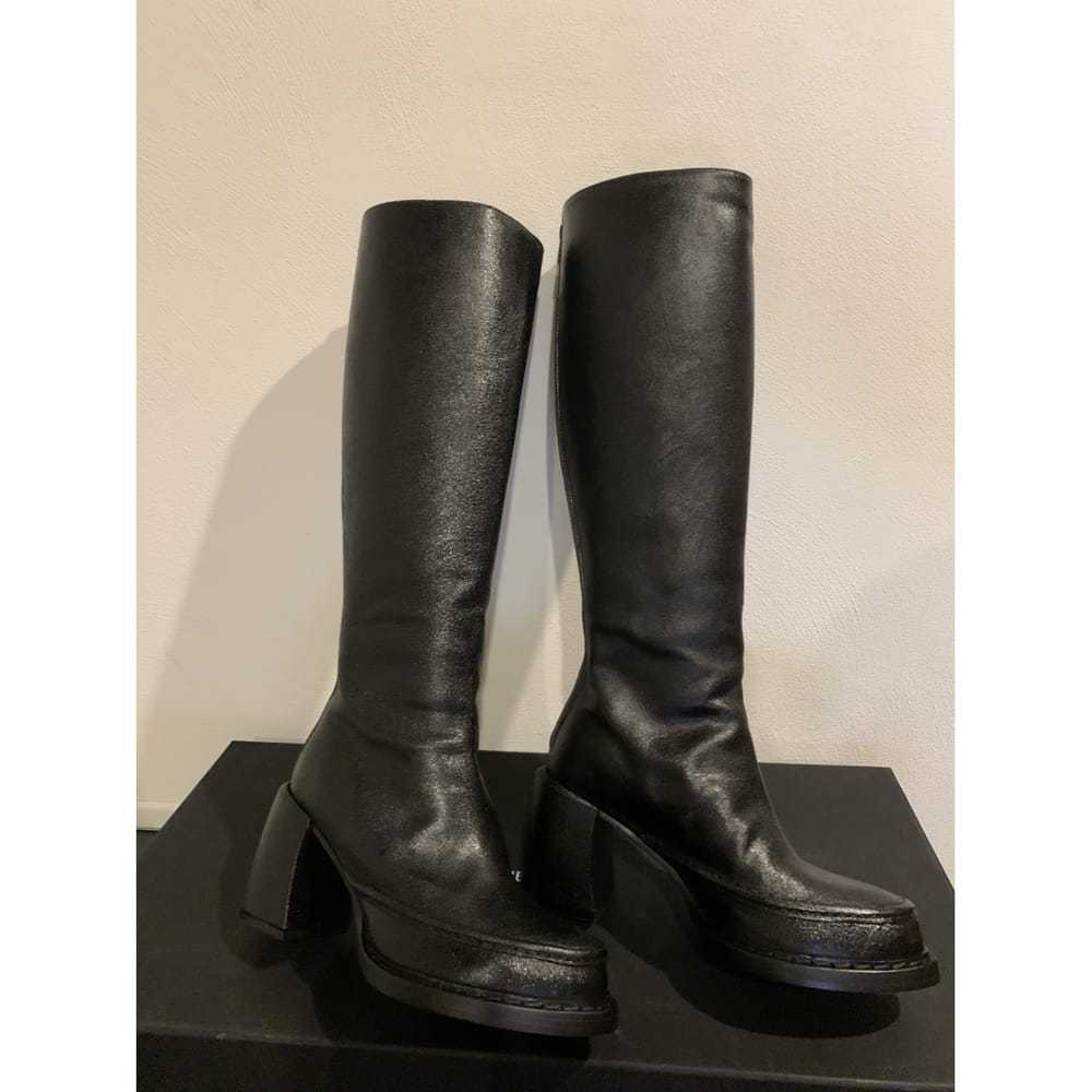 Ann Demeulemeester Leather riding boots - image 6