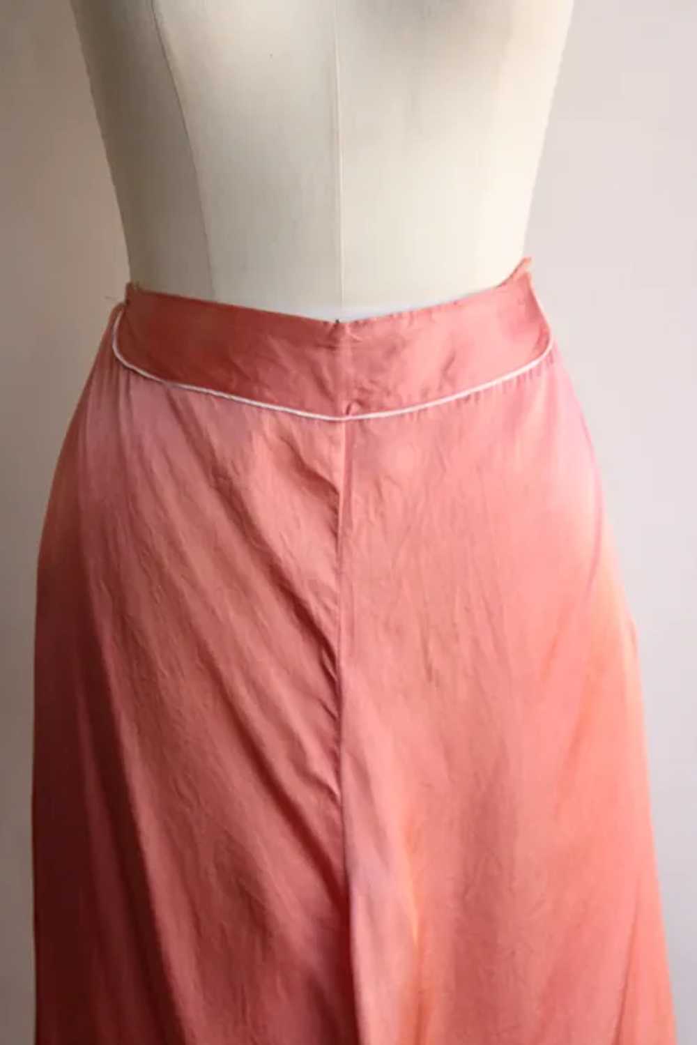 Vintage 1940s Pajama Pants, Pink Satin Wide Legge… - image 11