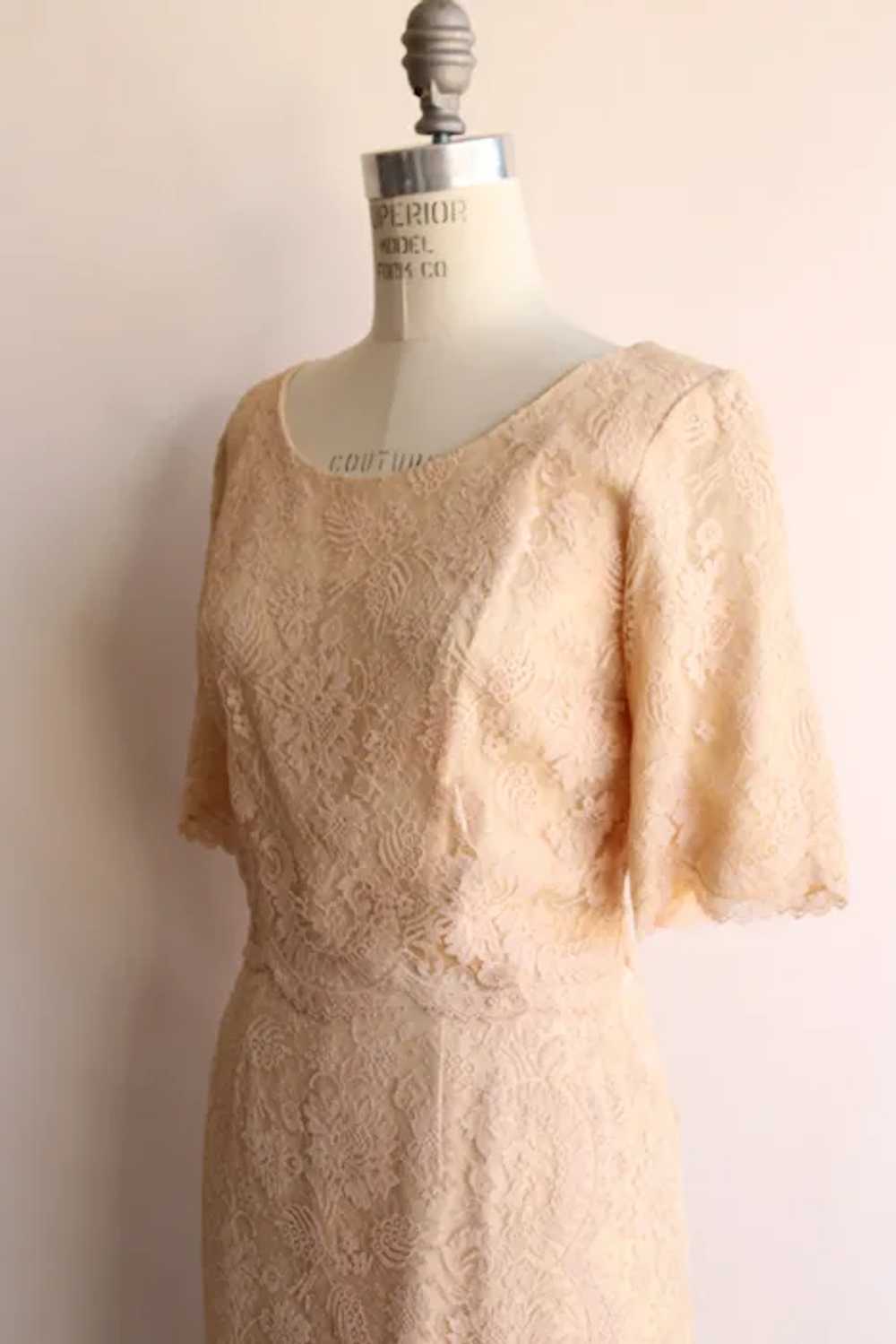 Vintage 1960s Dress, Pink Illusion Lace Fluttery … - image 11