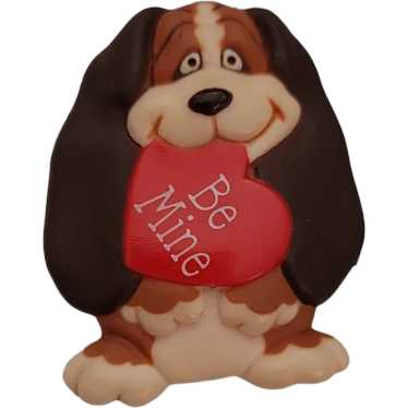 1986 Hallmark Basset Hound Dog Be Mine Valentine'… - image 1