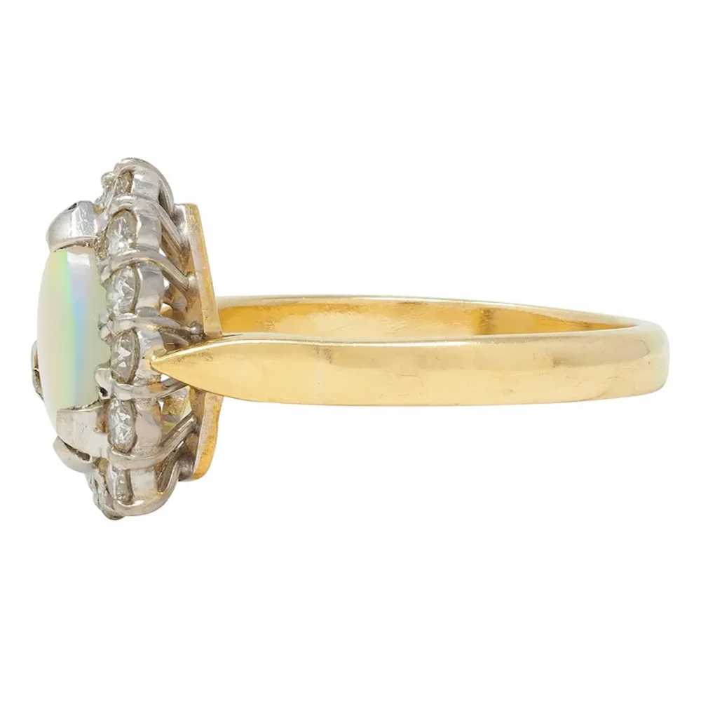 1980s Opal Diamond 18 Karat Yellow White Gold Tri… - image 6